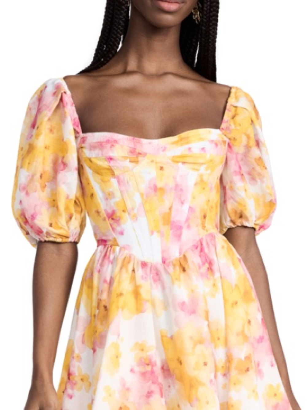 Bardot Yellow & Pink Floral Kiah Corert Mini Dress